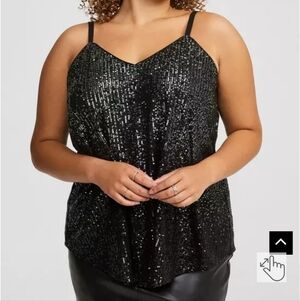 🆕️✨️TORRID 'SOPHIE' GUNMETAL OMBRE SEQUIN SWING CAMI✨️